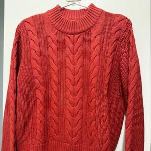 Pact Women's Cable Knit Crew Sweater